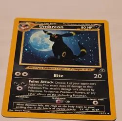 Pokemon TCG Umbreon Neo Discovery Holo Rare Card 13/75 Vintage - Image 5