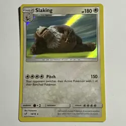 Slaking 18/18 Rare Holo Card Detective Pikachu 2019 Pokemon TCG LP - Image 1