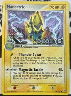 Manectric 38/107 Ex Deoxys Reverse Holo Foil Stamped Pokemon Card - Image 1