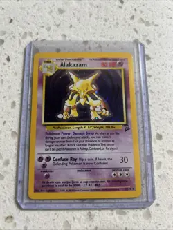 Pokemon TCG Alakazam Holo Rare Card 1/130 Base Set 2, Vintage WOTC - Image 1