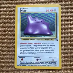 Ditto 3/62 Fossil Set Holo Rare Pokemon Card - Image 1