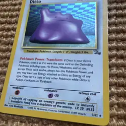Ditto 3/62 Fossil Set Holo Rare Pokemon Card - Image 2