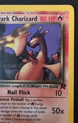 Pokemon TCG Dark Charizard Non-Holo Card 21/82 Team Rocket 2000 Vintage LP - Image 3