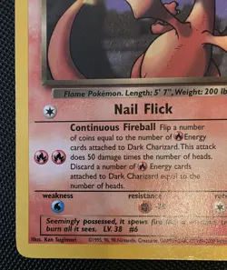 Pokemon TCG Dark Charizard Non-Holo Card 21/82 Team Rocket 2000 Vintage LP - Image 5