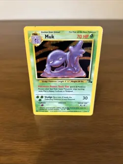 Pokemon Fossil Holo Rare Muk 13/62 Unlimited Edition PL/MP, English - Image 1