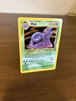 Pokemon Fossil Holo Rare Muk 13/62 Unlimited Edition PL/MP, English - Image 2