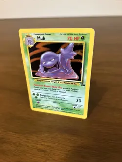 Pokemon Fossil Holo Rare Muk 13/62 Unlimited Edition PL/MP, English - Image 3
