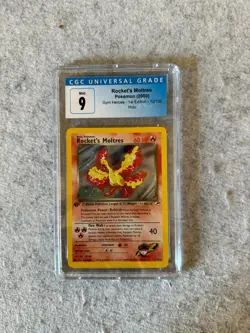 Rocket's Moltres Pokemon 2000 Gym Heroes 1st Edition 12/132 Holo CGC 9 MINT - Image 3