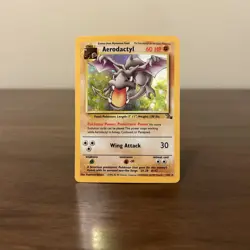 1999 Pokemon Fossil 1/62 Aerodactyl Non-Holo Rare MP/HP - Image 2