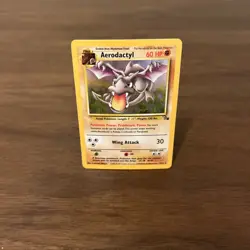 1999 Pokemon Fossil 1/62 Aerodactyl Non-Holo Rare MP/HP - Image 3