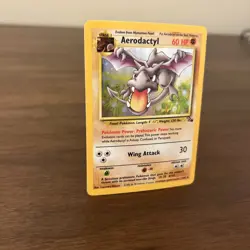 1999 Pokemon Fossil 1/62 Aerodactyl Non-Holo Rare MP/HP - Image 4