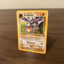1999 Pokemon Fossil 1/62 Aerodactyl Non-Holo Rare MP/HP - Image 5