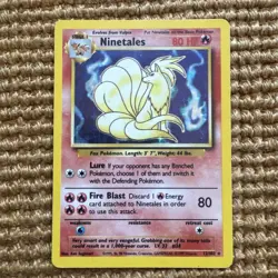 Ninetales 1999 Pokemon Base Set 12/102 Rare Holo MP - Image 1