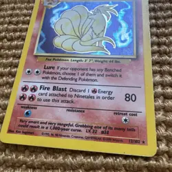 Ninetales 1999 Pokemon Base Set 12/102 Rare Holo MP - Image 2