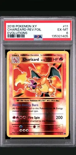 2016 Pokemon TCG Charizard #11/108 Reverse Foil Holo Evolutions PSA 6 - Image 1
