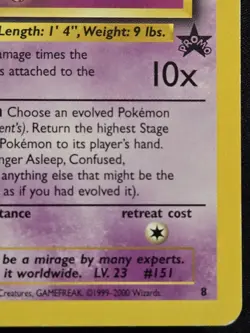 Pokemon TCG: WOTC Black Star Promo - Mew 8 (Non-Holo) HP - Image 4