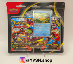 Pokemon Mega Evolution 3 Pack Blister Pack Sealed Psyduck Promo x 1 - Image 1