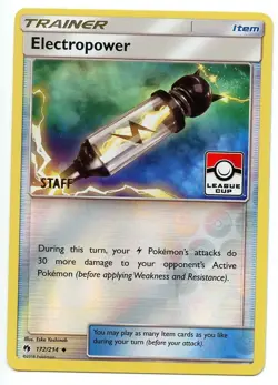 Electropower Staff League Promo Pokemon Lost Thunder 172/214 Reverse Holo - Image 1