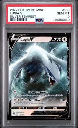 PSA 10 Lugia V #138 Pokemon SWSH Silver Tempest English 2022 - Image 1