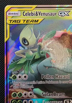 Celebi & Venusaur GX Holo Ultra Rare Team Up 1/181 Pokemon Tag Team NM - Image 2