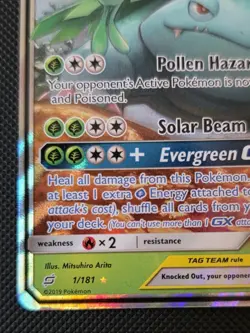 Celebi & Venusaur GX Holo Ultra Rare Team Up 1/181 Pokemon Tag Team NM - Image 5