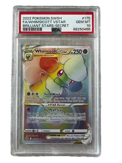 2022 PSA 10 Whimsicott VSTAR FA Full Art 175 Rainbow Pokemon Brilliant Stars - Image 1
