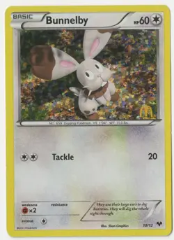 Pokemon - Bunnelby (McDonald's Collection 2014 holo promo card - 10/12) - Image 1