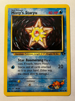 Misty's Staryu 92/132 Gym Challenge Pokemon Card NM Vintage - Image 1