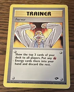 POKEMON Gym Challenge TRAINER Fervor 124/132 Card - Image 1