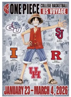 One Piece Monkey.D.Luffy US College Basketball Tour Promo Card PRESALE - Image 2