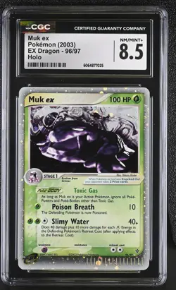 CGC 8.5 Muk ex 2003 EX Dragon 96/97 Holo Pokemon Card - Image 1