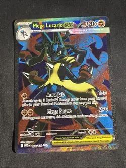 Pokemon TCG Mega Evolution Mega Lucario EX Full Art Ultra Rare Card 160/132 - Image 1