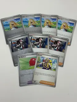 3 Hilda 4 Lillie’s Determation 1 Arven 1 Air Balloon Pokemon Card Playset NM - Image 1