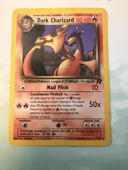 Pokemon Dark Charizard Non-Holo Card 21/82 Team Rocket 2000 Vintage - Image 1