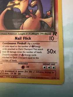 Pokemon Dark Charizard Non-Holo Card 21/82 Team Rocket 2000 Vintage - Image 4