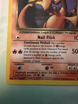 Pokemon Dark Charizard Non-Holo Card 21/82 Team Rocket 2000 Vintage - Image 5