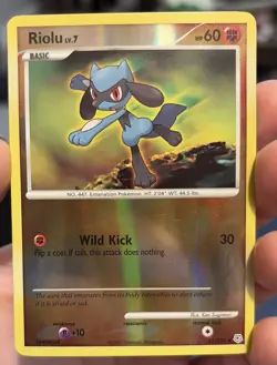 Pokemon TCG Riolu Card 61/130 Diamond & Pearl Base Set 2007 - Image 1