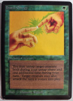 MTG - Beta - Instill Energy - LIght Play - Green - Enchantment - Image 1