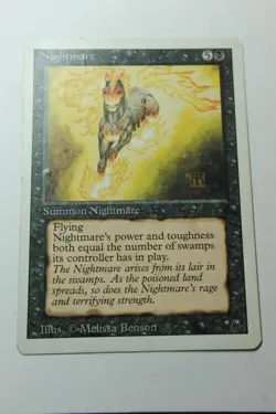 MTG Nightmare x1- -Revised Edition-Mod/Hvy Play - Image 1