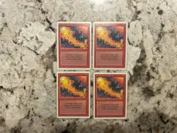 Red Elemental Blast x4 - Magic the Gathering Revised Red Elemental Blast Played - Image 1