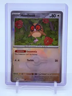 Pokemon TCG: Prismatic Evolutions Hoothoot (Master Ball) 077/131 Holo NM - Image 1