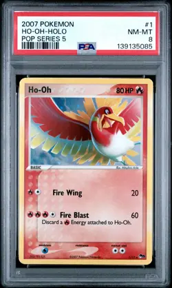 2007 Pokemon POP Series 5 Ho-Oh-Holo #1 PSA NM-MT 8 - Image 3