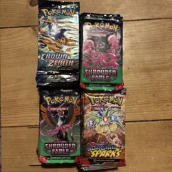 Pokemon Shrouded Fable Crown Zenith Surging Sparks Lot Open Packs Bundle - 50+ - Image 1