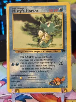 Pokemon Misty's Horsea 87/132 G2 Gym Challenge Unlimited HP - Image 1