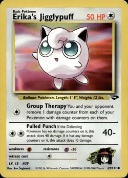 Erika's Jigglypuff 69/132 Common Gym Challenge Multi Item Discount HP - Image 1