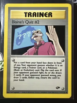 Blaine's Quiz #2 111/132, Gym Challenge, Pokemon TCG, WOTC, 2000, Uncommon, LP - Image 1