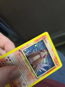 Entei 6/64 Holo Rare 1st Edition Neo Revelation Pokemon Geramn Damaged - Image 3