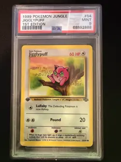 1999 Pokemon Jungle Eevee 1st Edition 51/64 + Jigglypuff 1st Edition 54/64 PSA 9 - Image 4