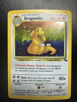 Dragonite 4/62 Fossil Holo Pokemon Near Mint Unlimited - Image 1