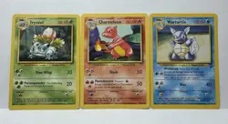 Pokemon TCG: Ivysaur 30/102- Charmeleon 24/102 Base Set & Wartortle 63/130 Base2 - Image 1
